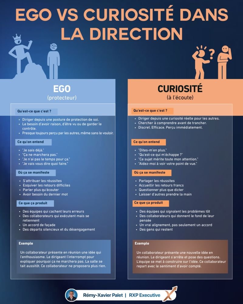 Infographie : ego vs curiosité dans la direction